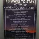 10 Ways to Stay Motivated When You Lose Focus Inspirational Canvas Painting Wall Art for Office Motivational Wall Art Poster Motivational Framed Artwork Prints Picture for Living Room [24''Wx 36''H]