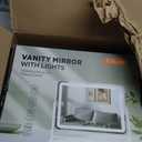 ViKert Vanity Mirror with Lights, 5X Magnification Spot Mirror, Makeup Mirror with Dimmable 3 Color Lighting, 17.3"L x 14.2"W