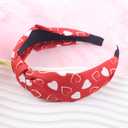 4 x Valentines Day Headband Love Heart Hair Band for Women Girls, Wine Red Hearts Headbands Wide Top Knot Hair Accessories Non Slip Valentines Wedding Party Costume Supplies Romantic Decoration (1 Count (Pack of 1), 6.Style)