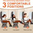 Airplane Foot Hammock, Wide Airplane Foot Rest with Bamboo Board Support, Portable Travel Footrest Essentials, Adjustable Foot Hammock for Long Flight, Foldable & Compact for Easy Storage
