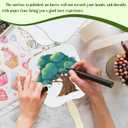 50 Piece Church Handheld Fan DIY Set, Includes Wooden Wavy Handles Craft Sticks, Blank Cardstock Paper (Not Printer-Compatible), Double-Sided Tape, Ideal for Crafting, Painting, Hand Decorati