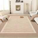 ILANGO Jute Area Rugs 8x10 for Living Room, Woven Washable Outdoor Rugs, Natural Farmhouse Indoor Rugs for High Traffice Areas, Non Slip Carpet with Rubber Backing for Bedroom Dining Table Porch