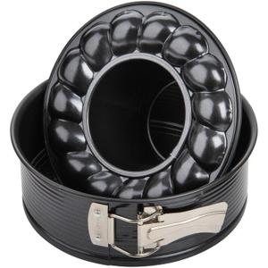 Zenker 7.09-inch Non-Stick Carbon Steel Springform Pan with 2 Bases, Standard and Bund