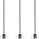 KLSS Oil Rubbed Bronze Pendant Lights Kitchen Island - Clear Glass Pendant Light Fixture Multiple Stems Rods 3 Units 12 Inch 3 Units 4 Inch (3 Pack Oil Rubbed Bronze Downrod)