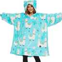 THREE POODLE Wearable Blanket Hoodie for Women, Oversized Sherpa Sweatshirt Blanket for Adults Men, Cozy Alpaca Hooded Blankets, Gifts for Teen Girls Women Mom Sister, Alpaca