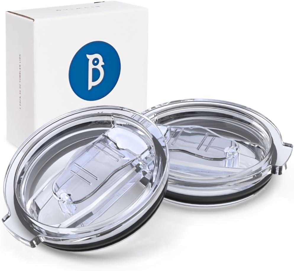 20 oz Tumbler Lids for Yeti, SUNWILL, WETOWETO Tumbler and More, 2 Pack Spill Proof Covers for 20oz Tumblers, BPA-free