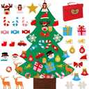 OurWarm DIY Felt Christmas Tree for Kids, 3ft Christmas Tree with 30pcs Glitter Ornaments for Kids Xmas Gifts Christmas Door Wall Hanging Decorations