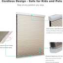 MYshade Cordless Blackout Cellular Shades for Windows, Honeycomb Window Shades with Thermal Insulation, Child & Pet Safe Room Darkening Shade, Easy Install, 33" W x 64" H, Beige