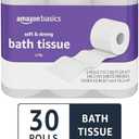 Amazon Basics Soft and Strong 2-Ply Toilet Paper, 30 Ultra Rolls = 120 Regular Rolls, Unscented, 340 Sheet (30 Rolls)