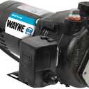 WAYNE CWS100 - 1 HP Cast Iron Convertible Jet Well Pump - Up to 588 Gallons Per Hour - Heavy Duty Jet Well Pump, Black
