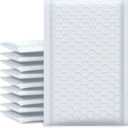 UCGOU Bubble Mailers 3.5x6.5 Inch White 50 Pack Padded Envelopes Usable Size 3.5x5 Small Business Mailing Packages Self Seal Adhesive Waterproof Boutique Shipping Bag for Jewelry Makeup Supplies
