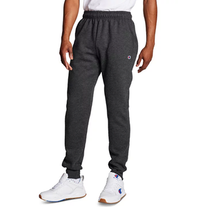 Champion Mens Joggers, Powerblend, Fleece Comfortable For (Reg. Or Big & Tall) Athletic-sweatpants, Granite Heather Script, X-Large US