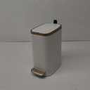 CEROELDA Small Bathroom Trash Can with Lid Soft Close-5L/1.3 Gal Slim Garbage Can-Metal Step Wastebasket-Rectangle Narrow Waste Bin for Office, Bedroom, Toilet, Live Room-White (1.3 Gallon, A-White)