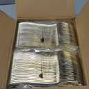 Liacere 200 Pack Gold Plastic Spoons - 6.7 inch Heavy Duty Plastic Spoons - Heavyweight Gold Disposable Spoons for Parties & Weddings & Restaurants & Christmas & New Year