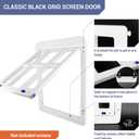 Dog Door for Sliding Door, Lockable Dog Screen Door with Magnetic Closure Easy Install Pet Door for Dogs Cats, Inner Flap 11.2 x 14.4 inches, White L