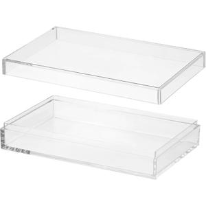 PATIKIL Acrylic Box with Lid 6.3" x 3.94" x 1.38", Clear Acrylic Display Boxes Plastic Square Cube Containers Storage Organizer for Candy Tiny Jewelry Artwork Display