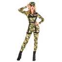 Morph Costumes Army Women Costume Womens Army Costume Bodysuit camoflauge costume For Women Halloween Costumes For Women Swat Costume Woman XL