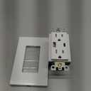 BESTTEN 24W USB Wall Outlet, 15 Amp Power Outlet with Type C & Type A Ports, 4.8A USB Receptacle with TR, Screwless Wallplate Included, Self-Grounding, UL Listed, 5 Pack, White