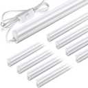 Pak 4FT LED Shop Lights, 2300LM 6500K Cool White, 20W Energy Efficient Linkable Ceiling and Under Cabinet Lighting, T5 Integrated Utility Fixture for Garage, Workshop, Basement, FCC Certified, 8 Pack