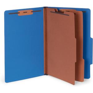 Blue Summit Classification Folders, Legal Size, 2 Dividers, Dark Blue  10 Pack