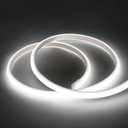 COB LED Strip Lights Outdoor Waterproof IP67 AC 110V Light Stip 6.56 ft Cuttable Flexible LED Lights 320LEDs/m 6000K Cold White with US Plug 2M Indoor Rope Lights for Bedroom Kitchen Cabinet Mirror
