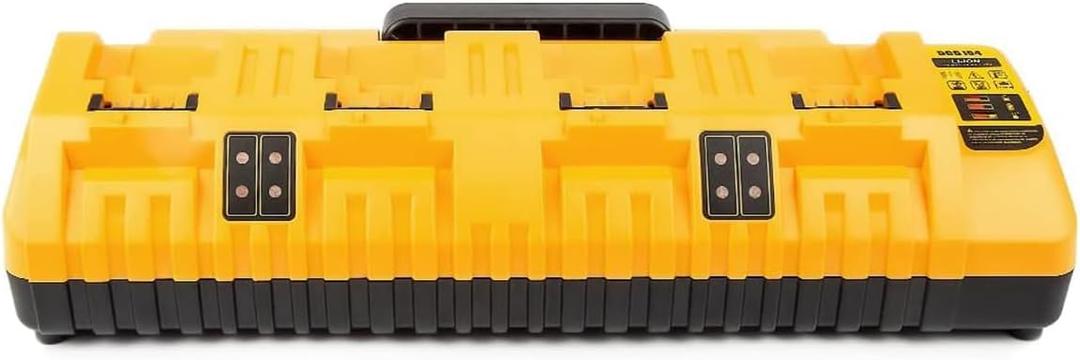 DCB104 20V MAX Battery Charger Replacement for Battery Charger, 4 Port Multi Charger Station with 2 USB Ports, Compatible with Dewalt 12V-20V Batteries