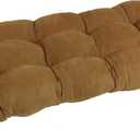Blazing Needles Microsuede Rounded Back Loveseat Cushion, 42" x 19", Saddle Brown