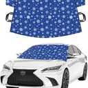 EcoNour Car Windshield Cover for Ice & Snow | 600D Polyester All-Weather Windshield Protector | Water, Heat & Sag-Proof | Winter Car Snow Cover | Standard Size 69" x 42"