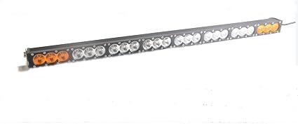 43 in 240w Led Light Bar， Amber White Single Row， Combo Beam for ATV Truck | 800M beam Distance, Clear in the Middle Amber at 2 Sides Separate or Together Lighting, Wiring harness & Switch, IP67
