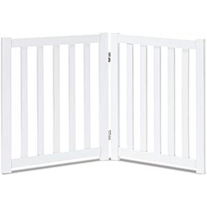 Amazon.com : LZRS 2-Panel Wooden Free Standing Foldable Dog Gate Indoor  Solid Hardwood 24" High, Step-Over Safety Pet Gate for Doorways, Stairs & Small Spaces - Indoor Use, White : Pet Supplies