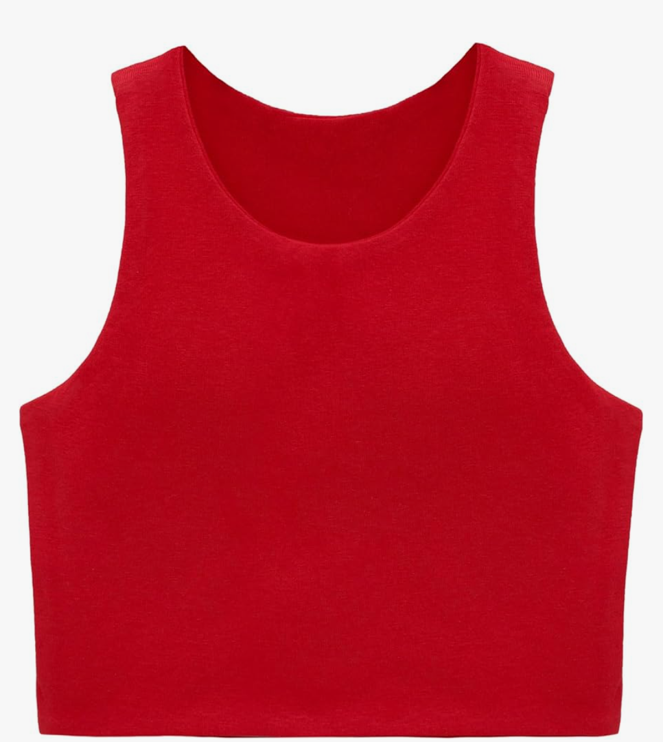 Lilax Girls' Double Lined Sleeveless Basic Crop Tank Top