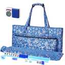 TIASUSAN American Mahjong Game Set, 166 Engraved Blue Tiles, Mahjong Bag and Entire Accessories, 4 Racks, Mahjong Tiles Set for Beginners