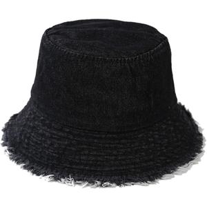 Quanhaigou Frayed Unisex Sun Hats, Fashion Beach Bucket Hat for Men Women,Summer Outdoor Boy's Girls Boonie Cap