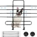 Vehicle Pet Barrier, Adjustable Universal Dog Car Barrier for SUVs, Trucks and Cars, Moves with Car Seat, Sturdy Metal Tube Pet Pen for Vehicles