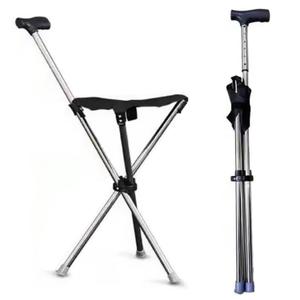 Anti-Slip Walking Cane with Seat Folding Lightweight,Walking Stick Height Adjustment,Portable and Sturdy Cane Chair for Travel Outdoor Use, Queuing, Elderly Women and Men