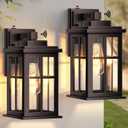 Bronze Dusk to Dawn Outdoor Lighting, 2 Pack Porch Lights, Outdoor Wall Lights with Tempered Glass, Light Fixture for House, Garden, Entryway, Doorway, Waterproof (Oil-Rubbed Bronze)