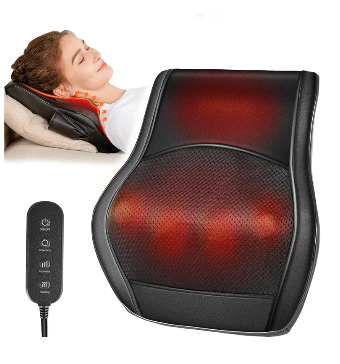 Brelley Neck and Back Massager for Pain Relief Deep Tissue with Heat, Shiatsu Shoulder Massager with Bi-Directional Rotating Head for Neck, Back, Shoulders, and Legs