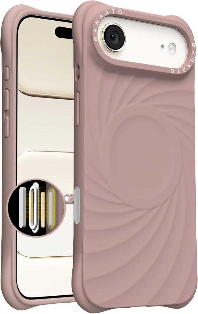 ORNARTO Vortuxe for iPhone Air Case 6.5" | 2X MIL-STD Protection | Camera Control Button | Compatible with MagSafe | Sleek Aesthetic Liquid Silicone Phone Cover for iPhone 17 Air 2025 | Latte