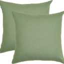 RELY+ Cotton Throw Pillow Covers 24x24 Inch Set of 2 Sage Green Decorative Zippered Cases for Couch Bedroom Sofa Living Room Decoration Gifts Square Pillow Cases -(Covers Only)