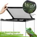 Reptile Terrarium 10"x10"x14", Full Glass Tank Enclosure for Small Reptiles, Geckos, Frogs, Lizards, Snakes, Spiders, Turtles, Vertical Rainforest Habitat
