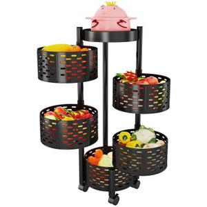 SKYMART 5 -Tier Kitchen Storage Rack  Heavy-Duty Carbon Steel Organizer Shelf | Freestanding Multipurpose Rack for Pantry, Countertop & Home Use | Space-Saving Design | Available in Black & White