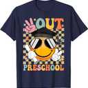 Retro Peace Out Preschool Smile Face Last Day Of School T-Shirt
