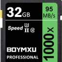 Professional 1000x Class 10 U3 Memory Card - 32GB, Compatible with Computers, Cameras & Camcorders, Up to 95MB/s Read Speed, Green/Black