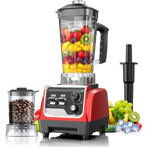 1800W Smoothie Blender and Grinder Combo 70OZ Large Capacity Countertop Blenders for Kitchen High Speed Blender for Smoothies Ice Crushing Frozen Drinks Puree (Dark Red)