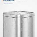 Garvee 30L & 6L Stainless Steel Step Trash Can Set of 2, 8+1.6 Gallon Rectangular Kitchen Trash Can with Quiet Close Lid, Hands-Free Foot Pedal, Powder-Coated Finish, Stainless Steel Color for Home