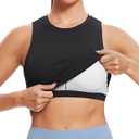 Natural Feelings Nudi Sports Bras for Women Removable Padded Yoga Tank Tops Sleeveless Fitness Workout Crop Tops (Black, M)