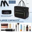 Large Bible Bag Bible Case Cover for Women with Shoulder Strap, Bible Study Supplies Journaling Kit Carrying Case with 75 Bible Tabs, 12 Highlighters and 5 Gel Pens, Christian Gifts for Women, Black