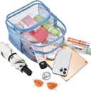 Busiuw Clear Backpack for Stadium Events 12x12x6 with Front Pocket for Concert Sport Fashion Women Backpack Events Work Travel (Sky blue)