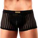 Arjen Kroos Mens Boxer Briefs Breathable Hot Mesh Underwear, (L, Black)