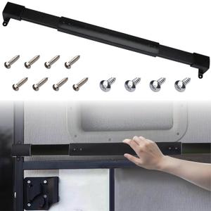 RV Screen Door Handle Grab Bar, RV Screen Door Protector, Push Bar for RV Screen Door, Adjustable from 21-5/8 to 28-5/8 Inch Screen Doors Closer, Camper Screen Door Protector for Travel Trailer (Black)